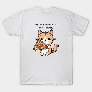 the only thing a cat won't share T-Shirt